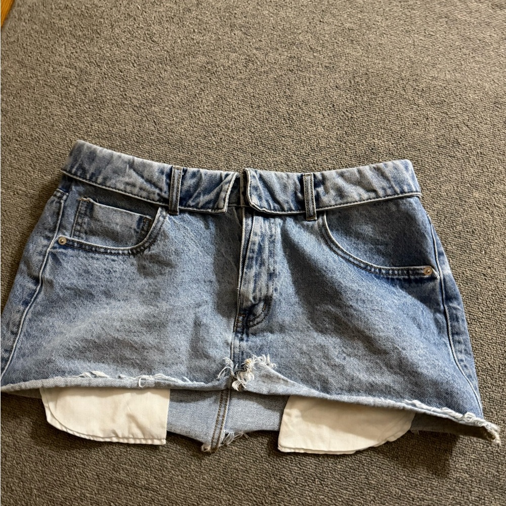 Fashion Nova Light Blue Denim Skirt